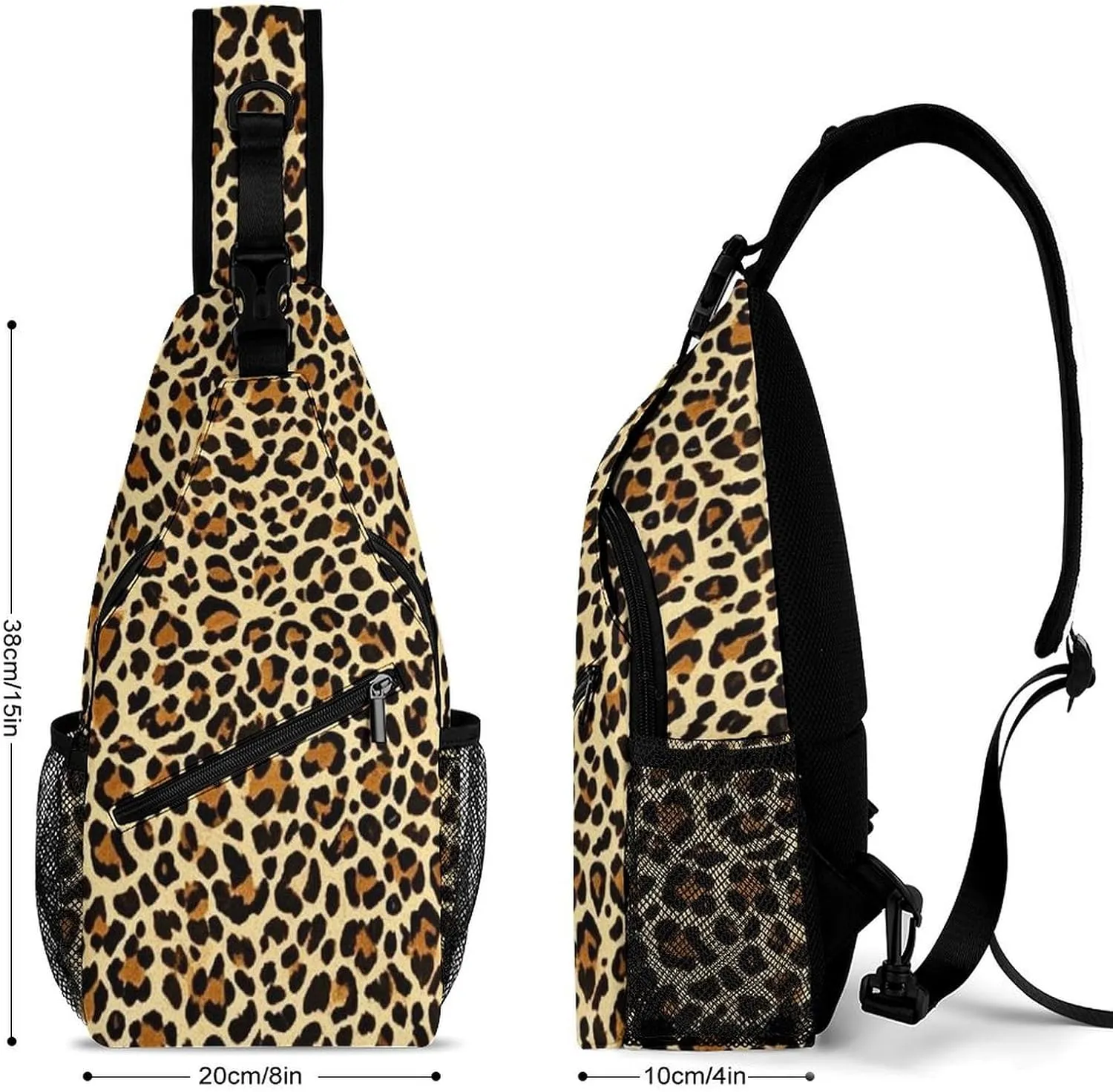 Supdreamc Men & Women Sling Shoulder Backpack Wild Animal Cheetah Leopard Art Outdoor Sport Daypack Travel Bag - Multipurpose Anti-Theft Tote Bags, Durable Crossbody Shoulder Bag
