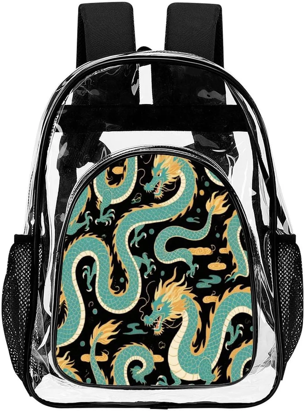 Supdreamc Rucksack Anti-Theft Multipurpose Big Capacity Carry On Bag - Chinese Dragons Art Traveling & Camping Backpack Transparent Bag