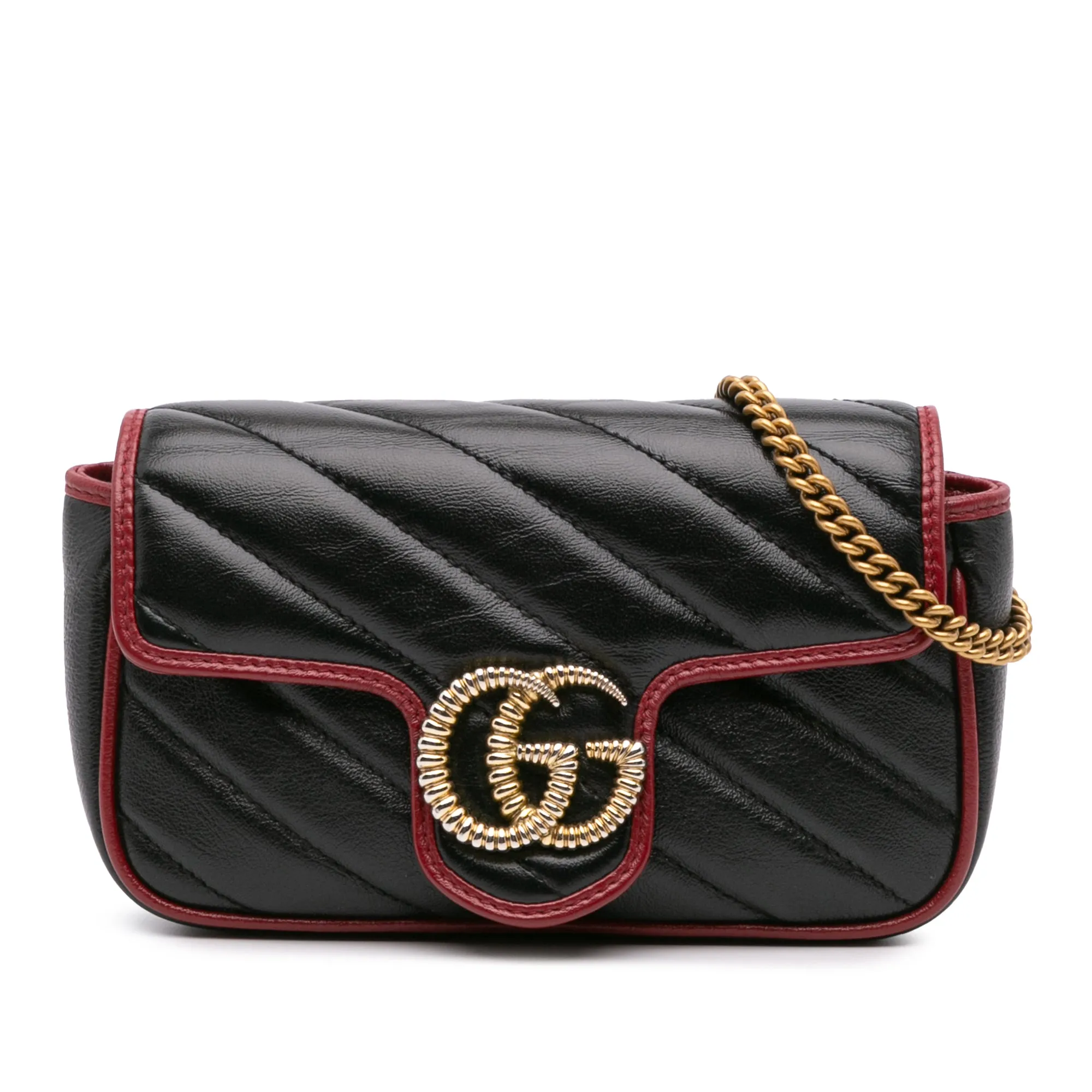 Super Mini GG Marmont Matelasse Leather Torchon Flap Crossbody