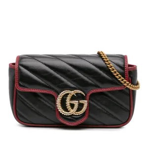 Super Mini GG Marmont Matelasse Leather Torchon Flap Crossbody