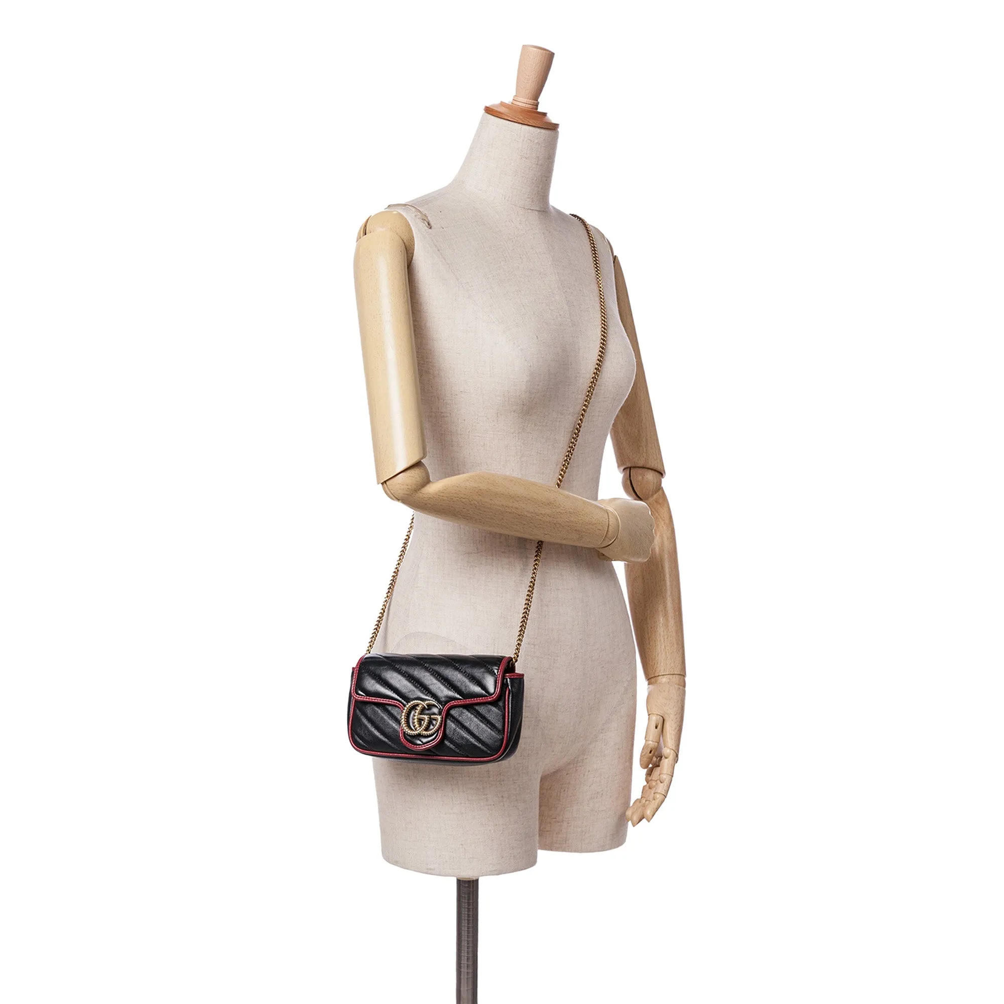 Super Mini GG Marmont Matelasse Leather Torchon Flap Crossbody