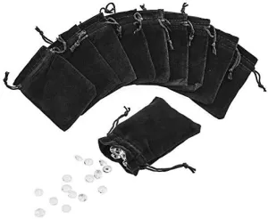 Super Z Outlet 3" x 4" Black Velveteen Sack Pouch Bags for Jewelry, Gifts, Event Supplies (50 Pouches)