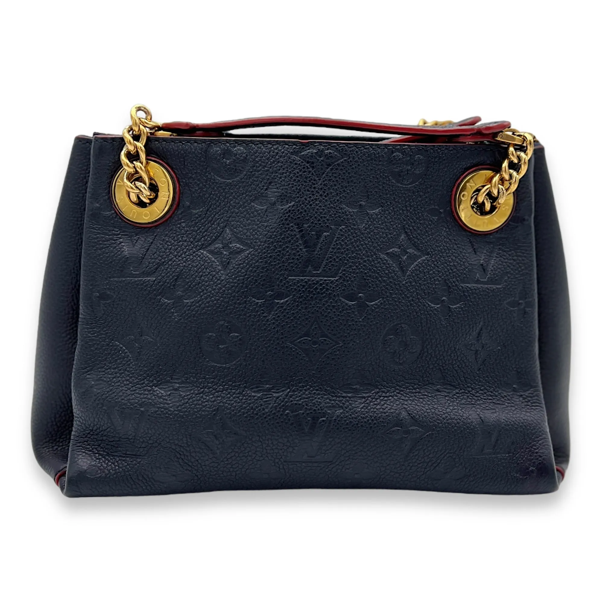 Surene BB Navy Shoulder Bag in Monogram Empreinte Leather, Gold hardware