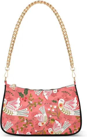 susiyo Shoulder Bag for Women Folk Art Free Birds Christmas Small Shoulder Purse Bags Cute Hobo Tote Handbag Mini Clutch Purse