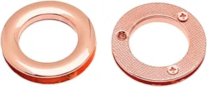 SZSJINMOORE 4Pcs 1 Inch Metal Round Screw-in Eyelet Zinc Alloy Screw Together Grommets Bag Loop Strap Connector Rings Handbag Purse Accessories (Rose Gold)