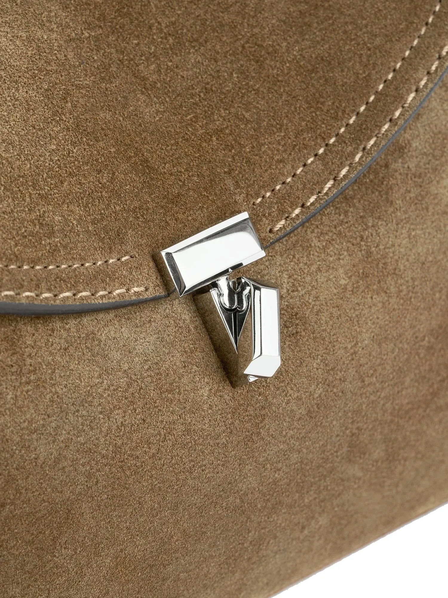 T-Lock Suede Clutch Tobacco