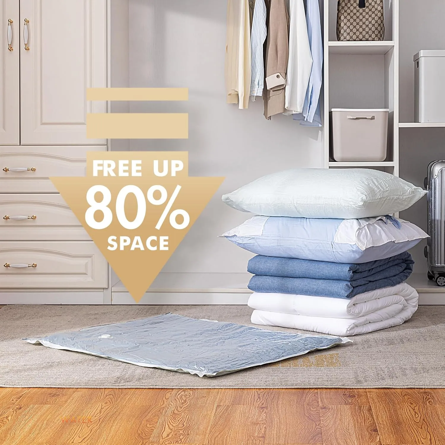 TAILI 12 Pack Vacuum Storage Bags, Space Saver Combo(4 Jumbo, 4 Large, 4 Medium), Vacuum Seal Bags for Clothes Beddings Comforters Quilts Pillows Plush Toys, Variety Sizes Space Saving