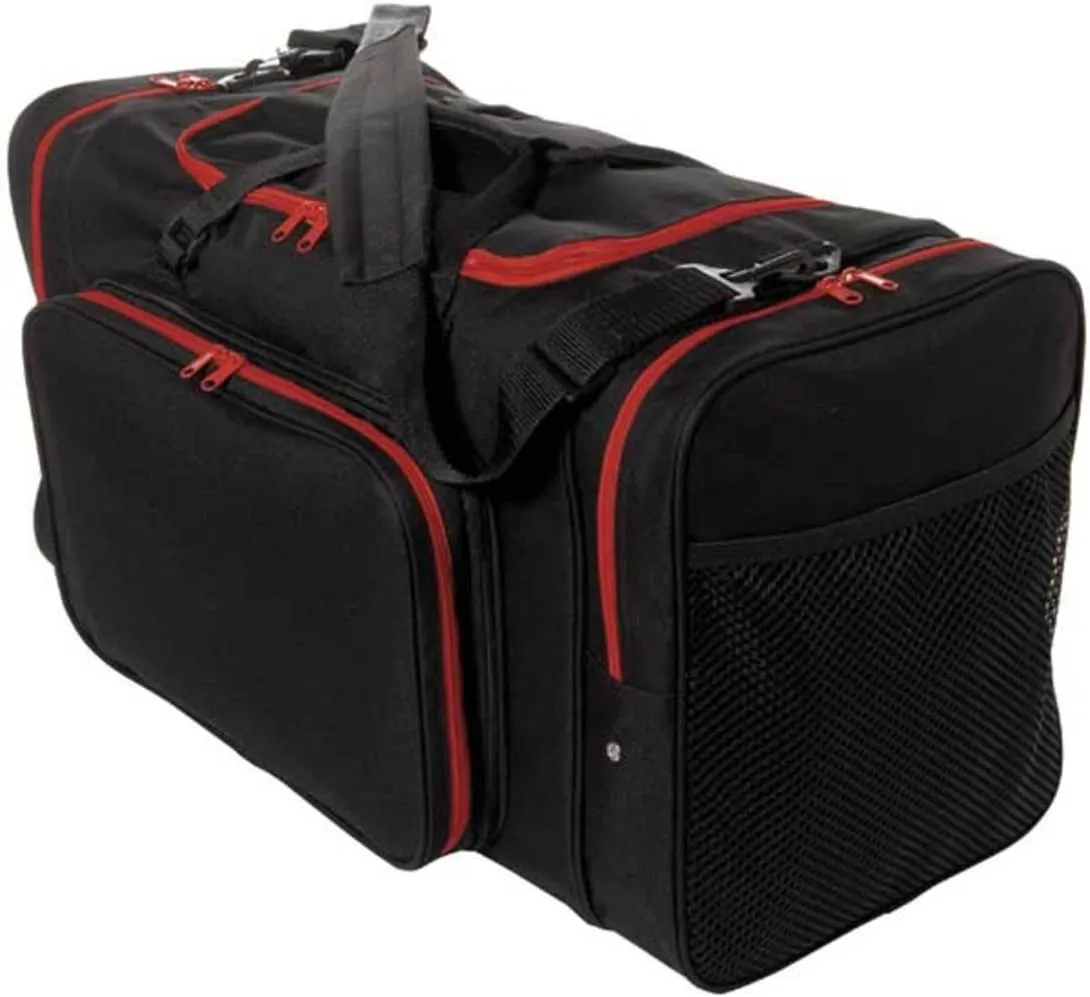 TEAM Black 24" Duffel Bag with Red Zipper Trim