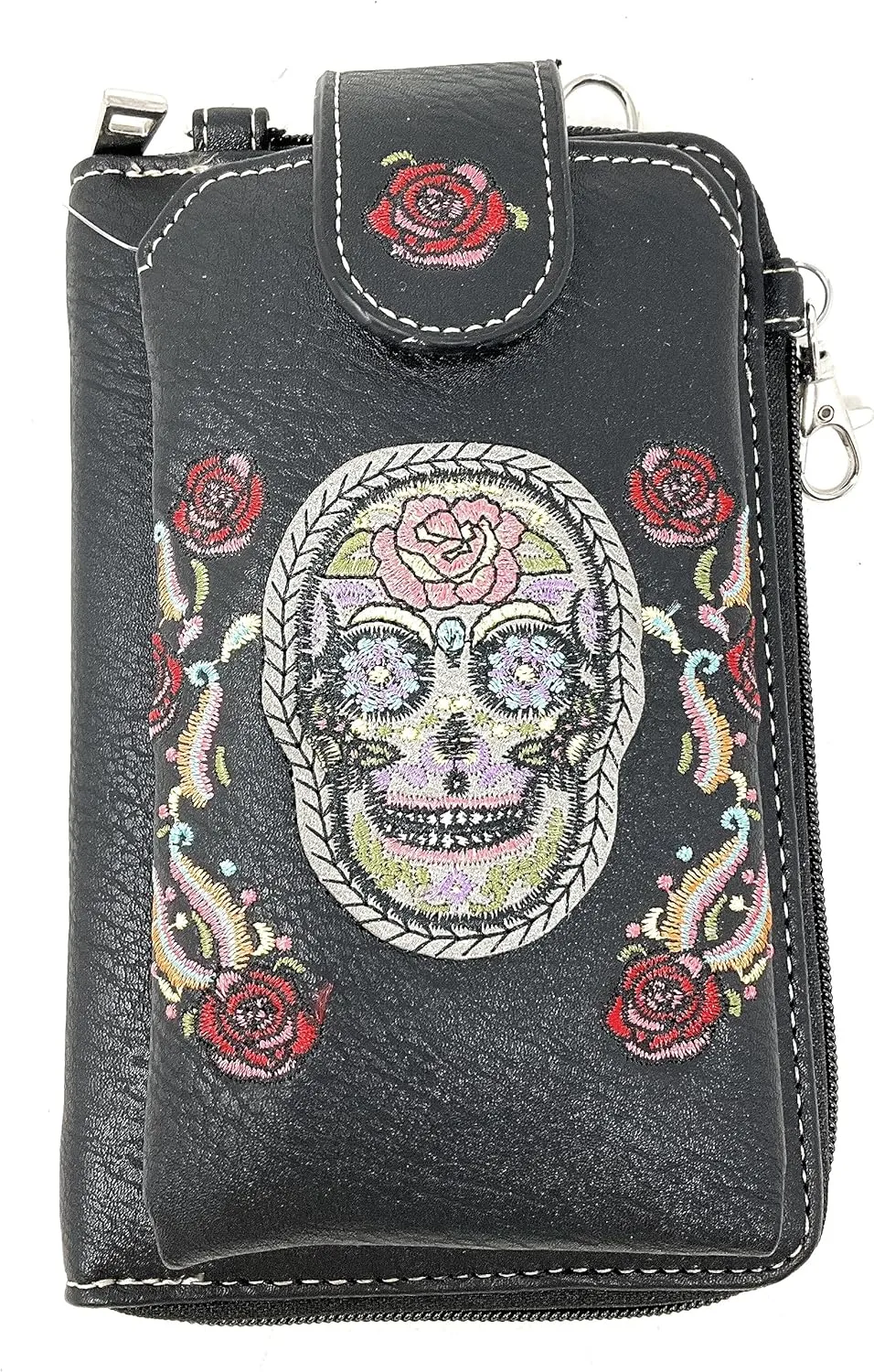 Texas West Western Style Small Embroidery Tassel Crossbody Cell Phone Purses Handbags with Coin Pocket in 3 colors