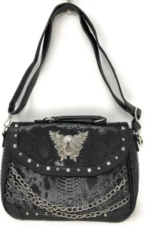Texas West Women's Skull Chain Concealed Carry Handbag Purse Shoulder Bag