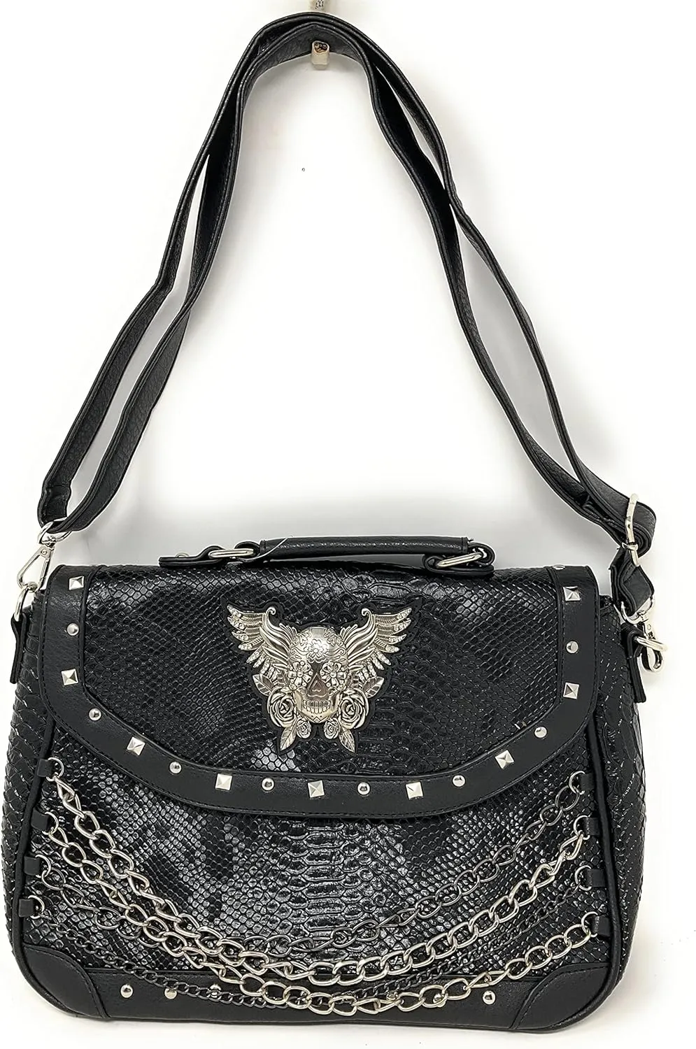 Texas West Women's Skull Chain Concealed Carry Handbag Purse Shoulder Bag