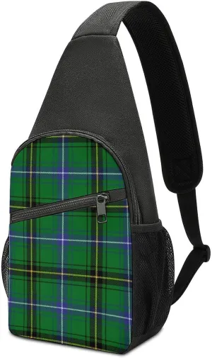 The Look of Warm Oak Wood Grain Texture Portable Chest Bag, Large Capacity Single Shoulder Chest Bag