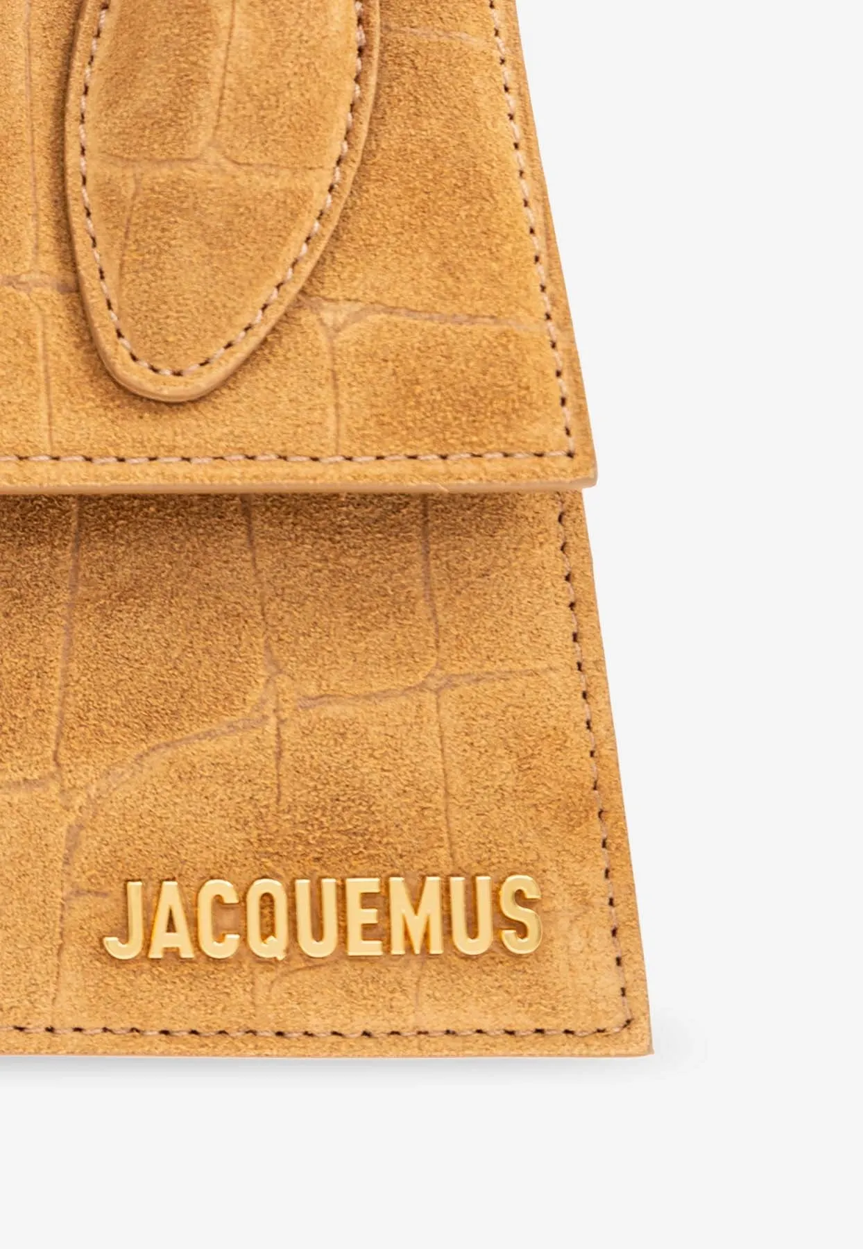 The Medium Chiquito Croc-Embossed Suede Top Handle Bag