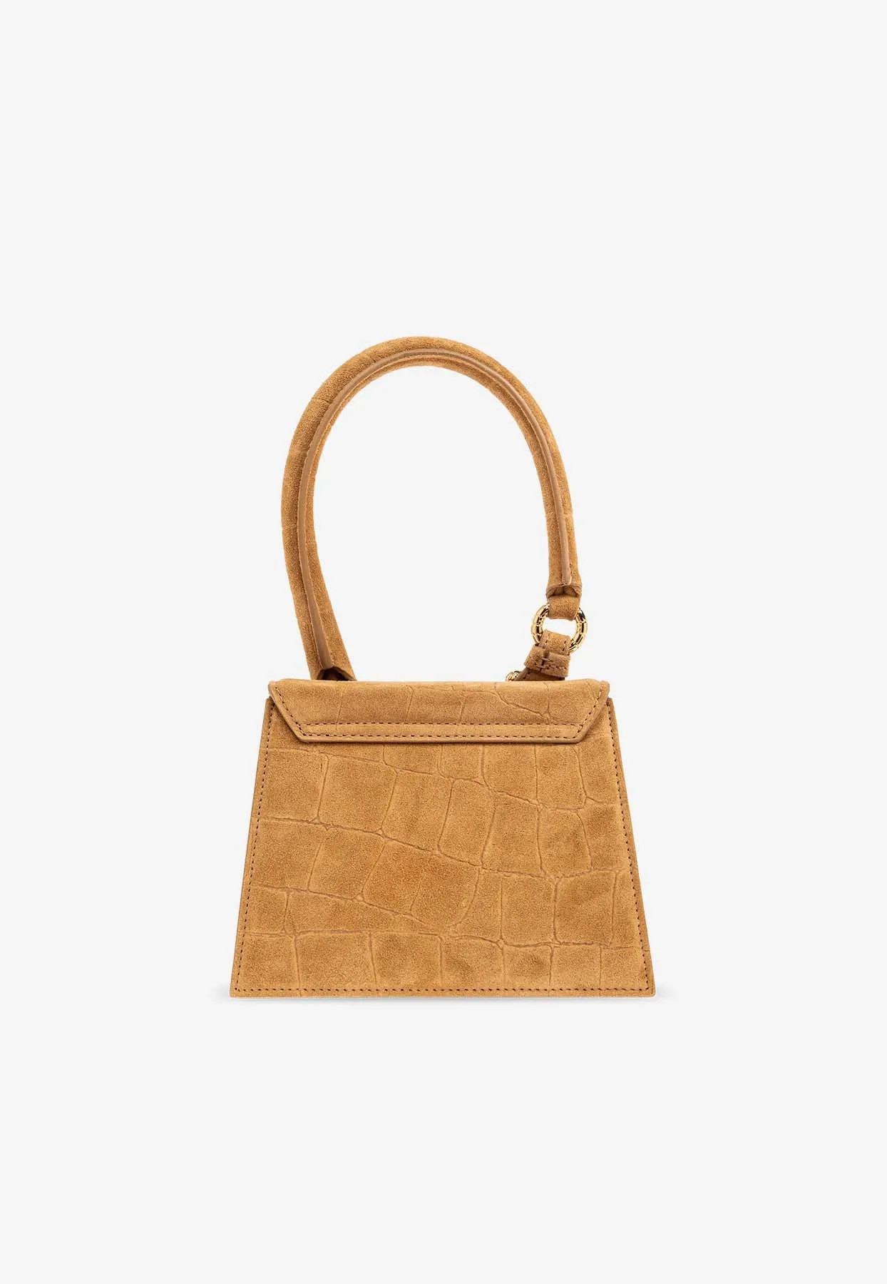 The Medium Chiquito Croc-Embossed Suede Top Handle Bag