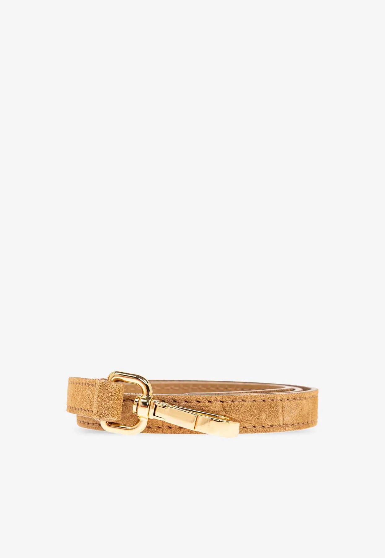 The Medium Chiquito Croc-Embossed Suede Top Handle Bag