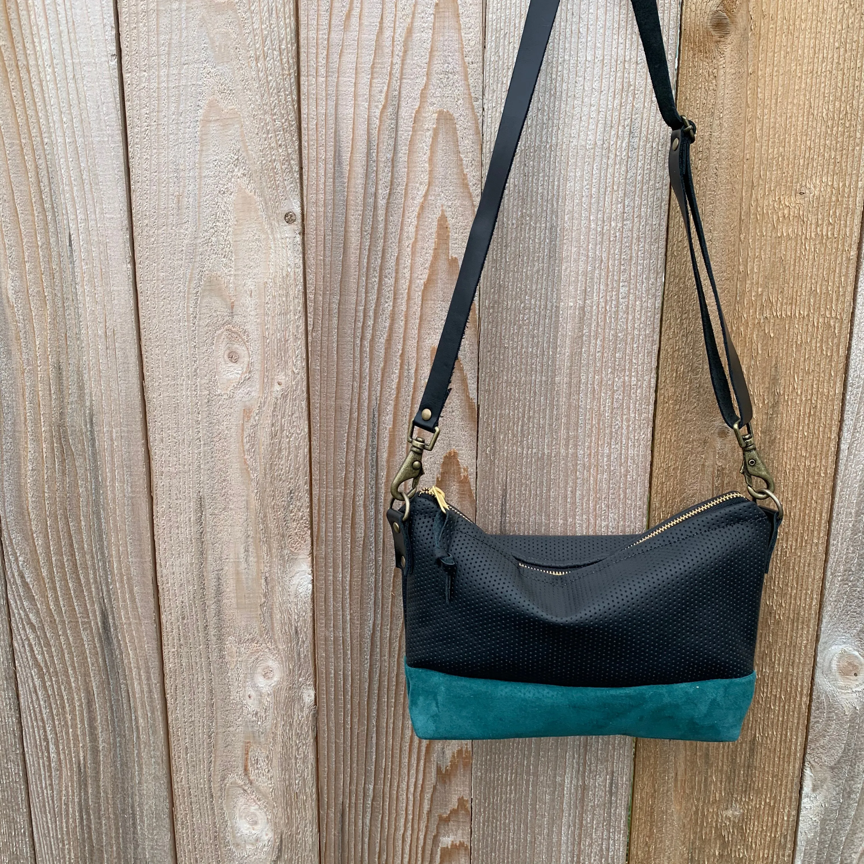 The Sutton Crossbody in Suede and Leather