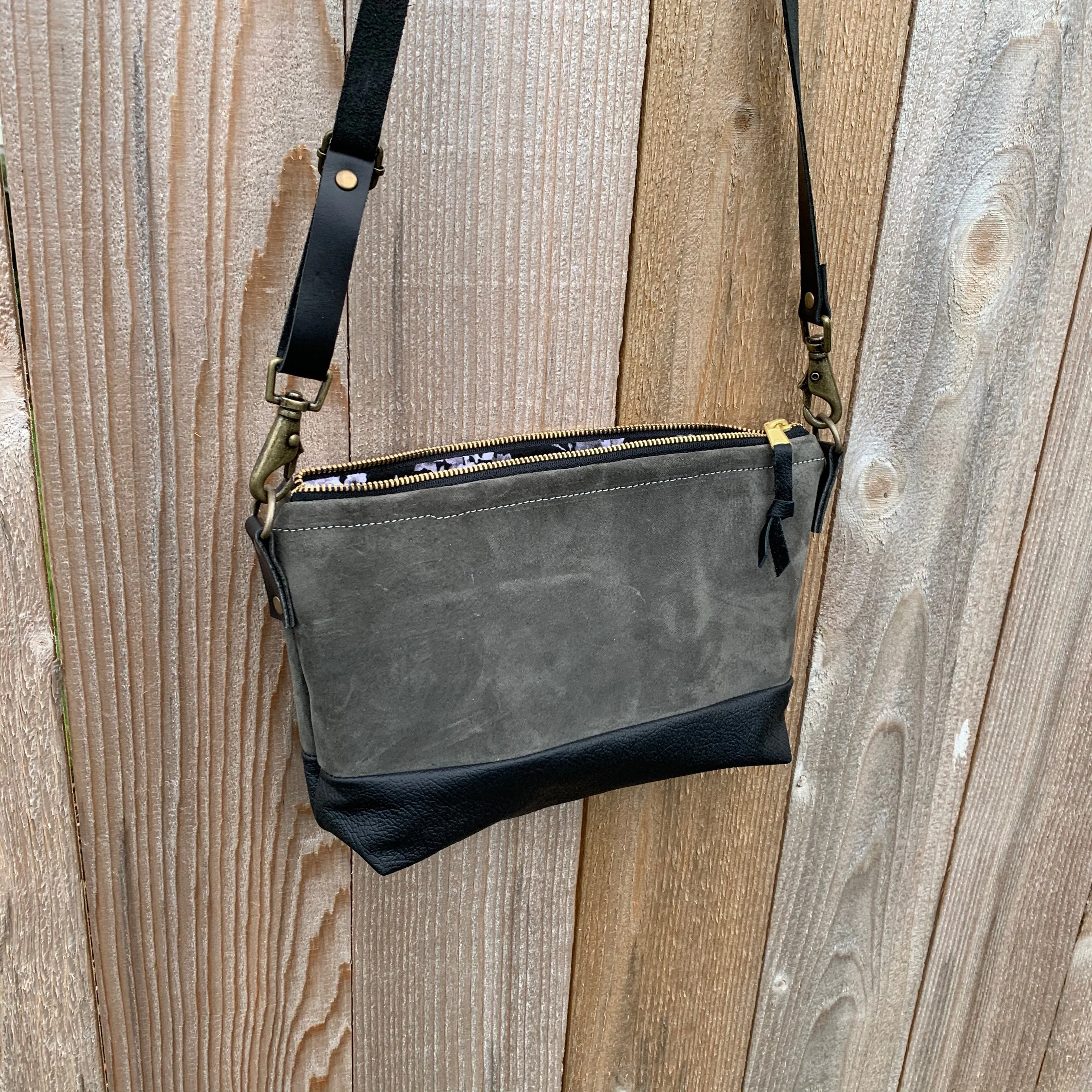The Sutton Crossbody in Suede and Leather