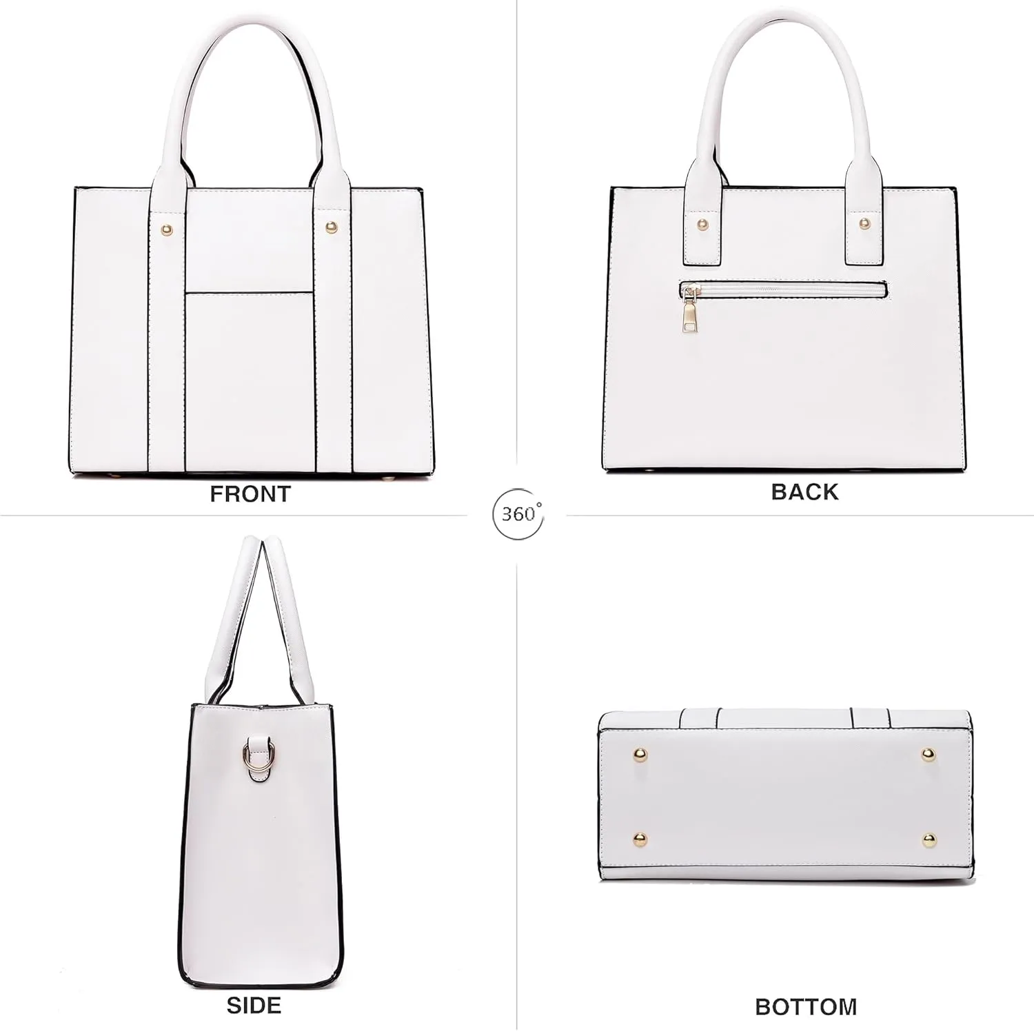 The Tote Bag Crossbody Purses for Women Shoulder Bag Handbags PU Leather Top Handle Bags with zipper