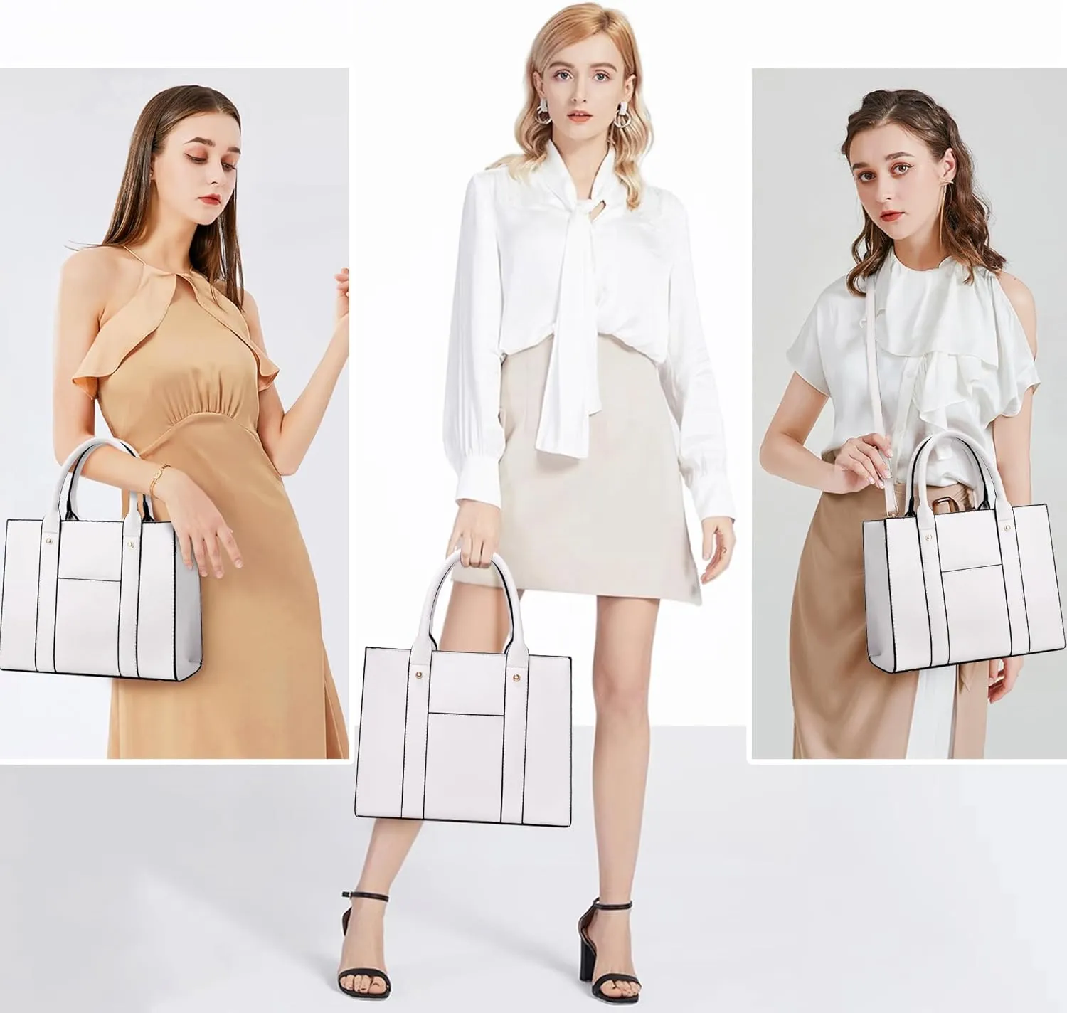 The Tote Bag Crossbody Purses for Women Shoulder Bag Handbags PU Leather Top Handle Bags with zipper