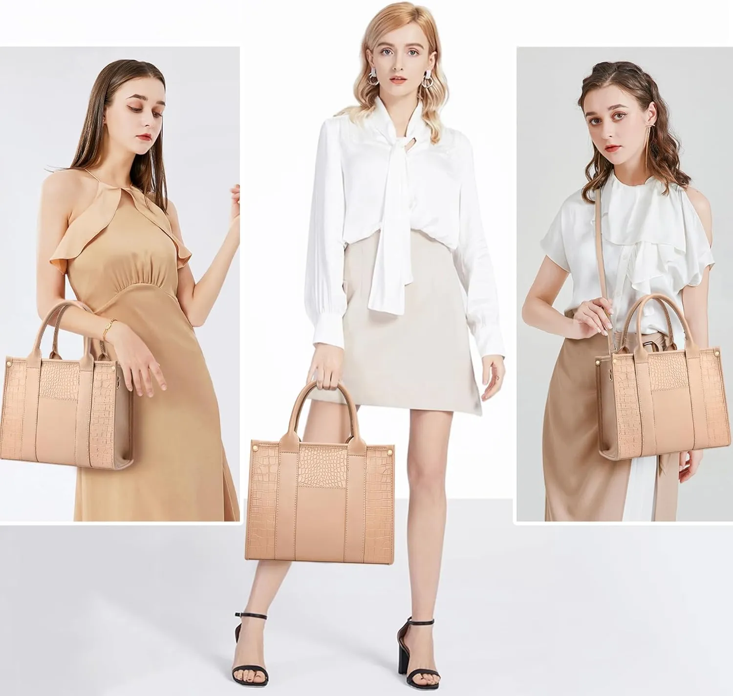 The Tote Bag Crossbody Purses for Women Shoulder Bag Handbags PU Leather Top Handle Bags with zipper