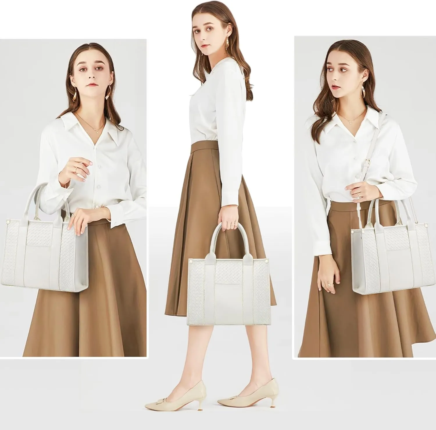 The Tote Bag Crossbody Purses for Women Shoulder Bag Handbags PU Leather Top Handle Bags with zipper