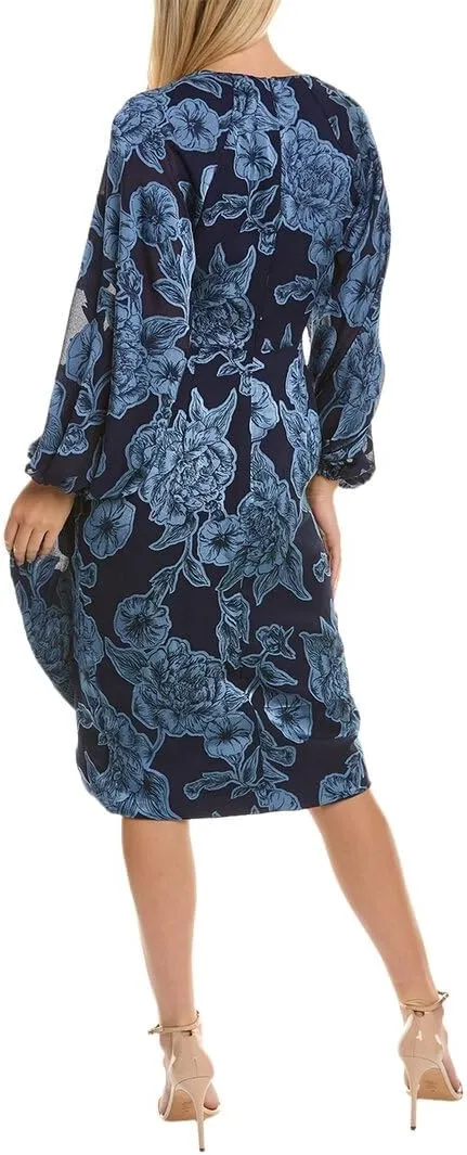 Theia Joslyn Bishop Midi Dress