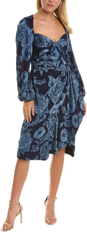 Theia Joslyn Bishop Midi Dress