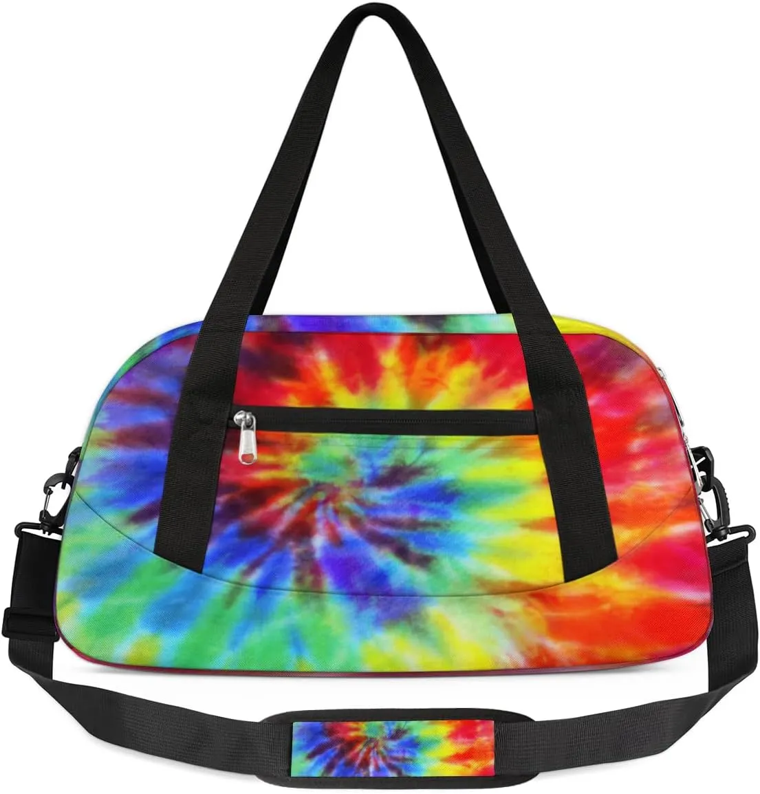 Tie Dye Swirl Gym Duffle Bag Abstract Art Tie Die Sport Gym Bags Overnighter Duffel Bag Waterproof Weekend Sleepover Travel Carry On Bags Gymnastics Dance Tote Bag Small Duffel Bag