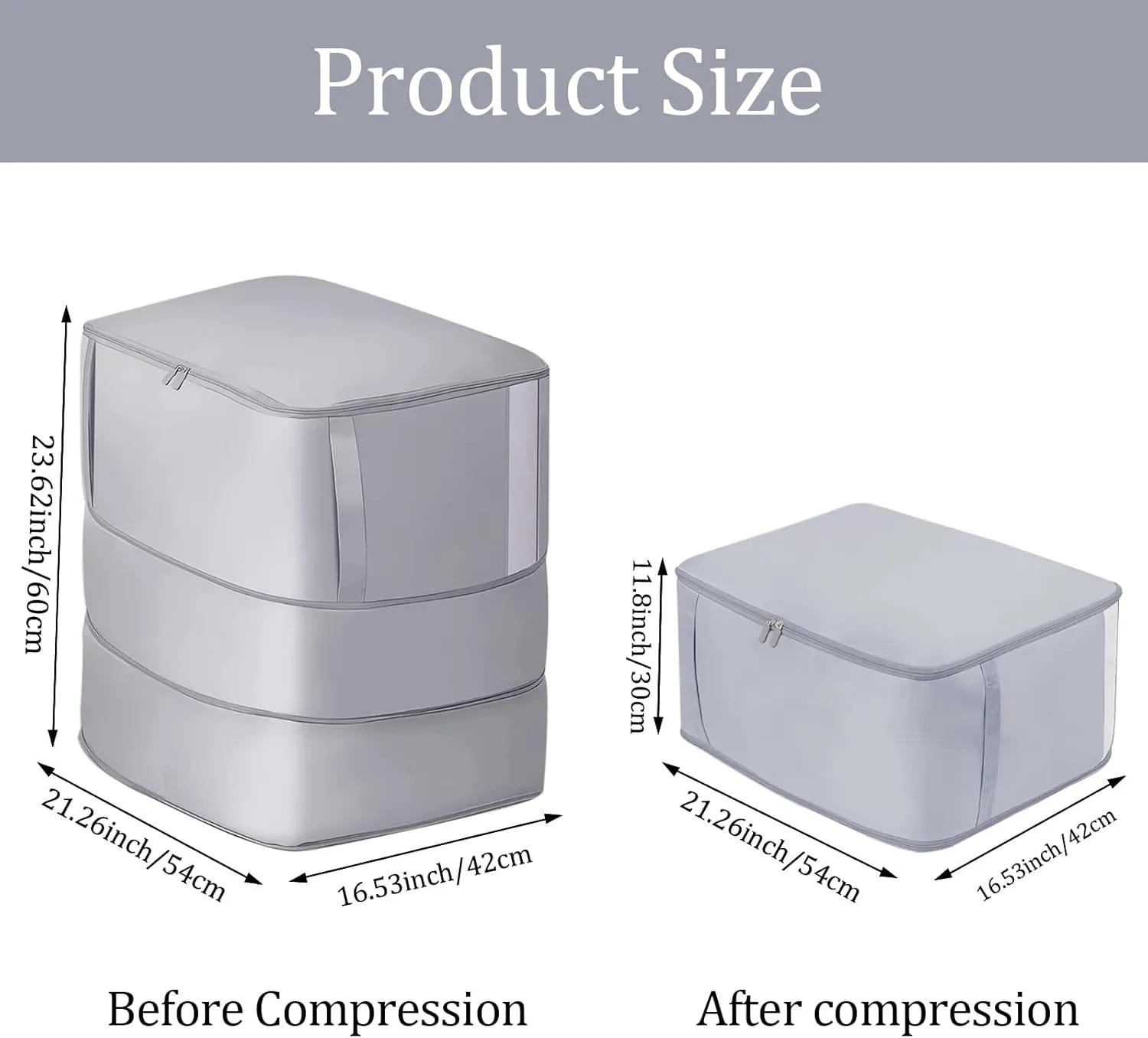 TIGARI Ultra Space Saving Self Compression Organizer, Storage Bag for Comforters, Blankets, Bedding and Clothes, Compression Packing Cubes Moving Bags, Storage and Organization for Travel