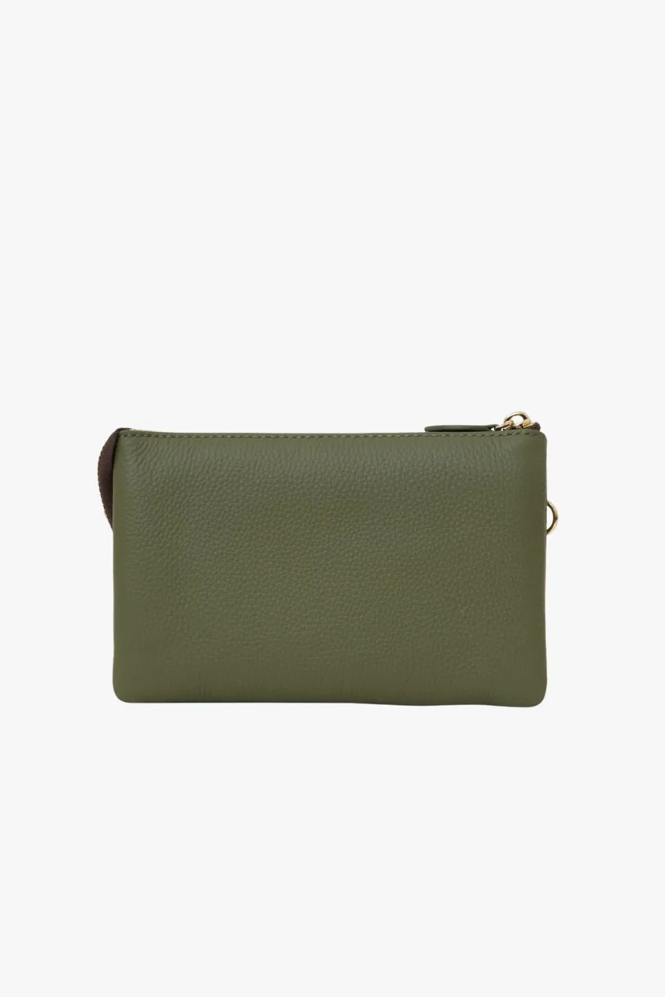 Tilly Multi Pocket Cactus Leather Crossbody Clutch