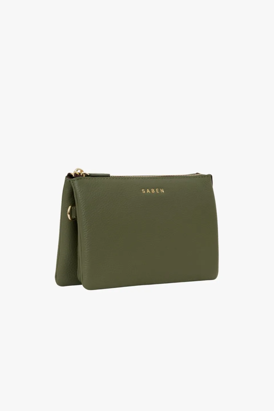 Tilly Multi Pocket Cactus Leather Crossbody Clutch
