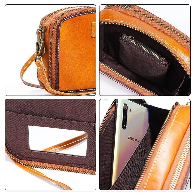 Timeless Dedicated assistance Crossbody Retro Lora Handmade Toast Bag Leather Genuine