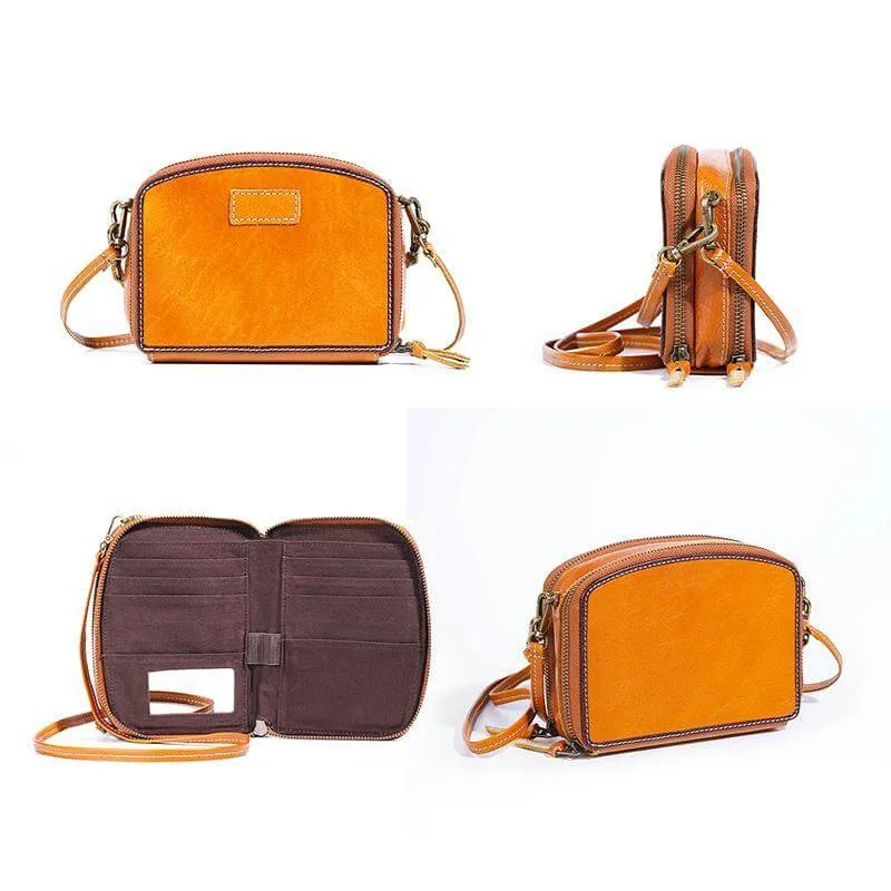 Timeless Dedicated assistance Crossbody Retro Lora Handmade Toast Bag Leather Genuine