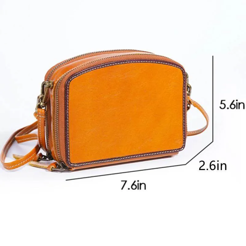Timeless Dedicated assistance Crossbody Retro Lora Handmade Toast Bag Leather Genuine