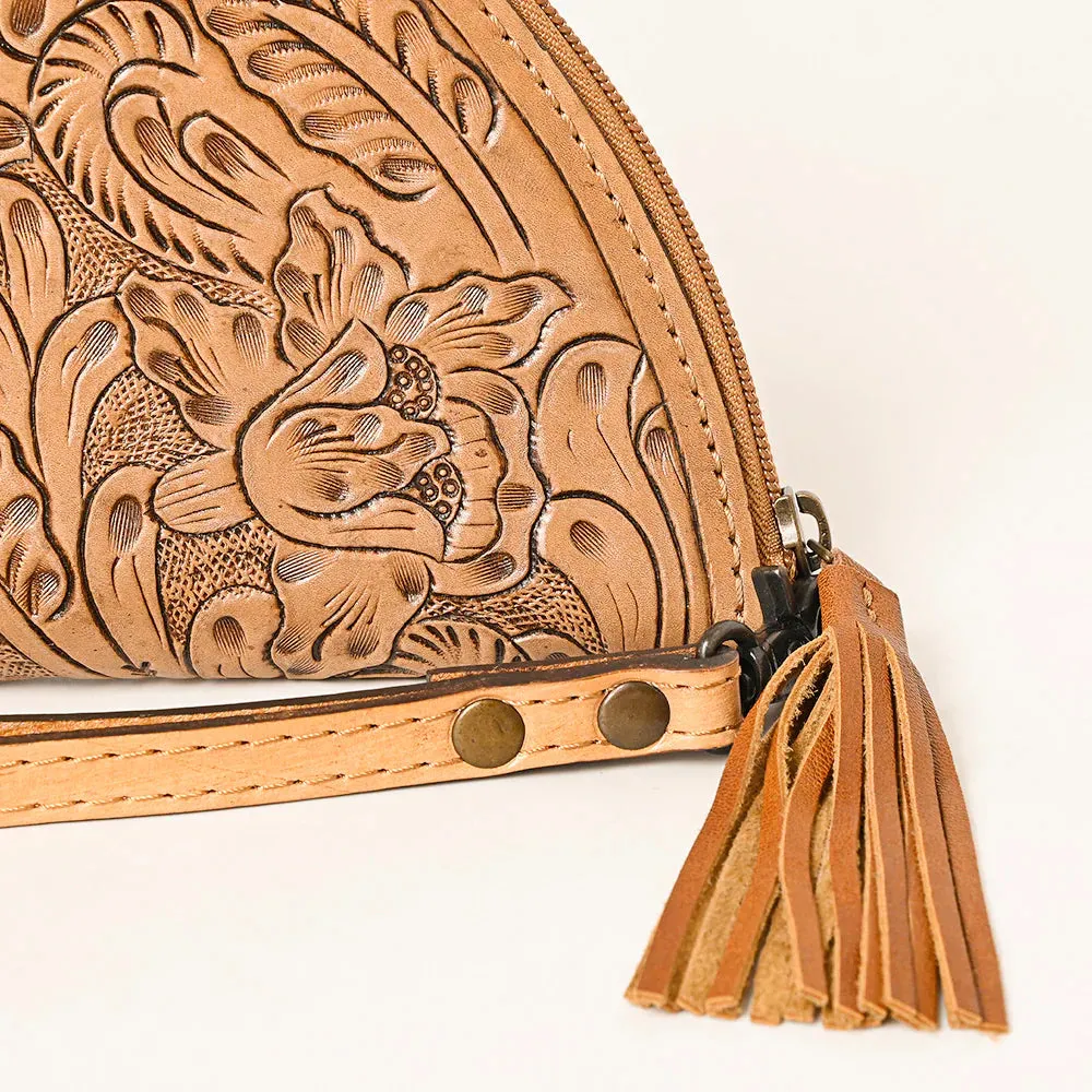 Tooled Leather Wristlet