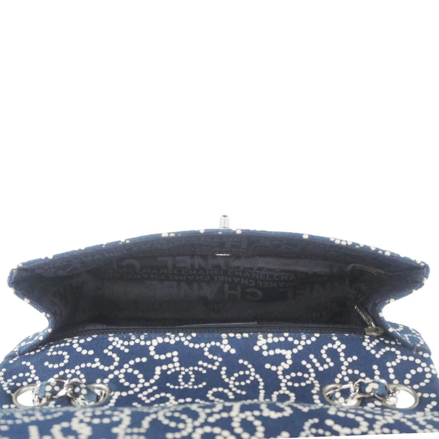 Top Quality Chanel Coco Mark No 5 Icon Canvas Chain Shoulder Bag Navy Blue