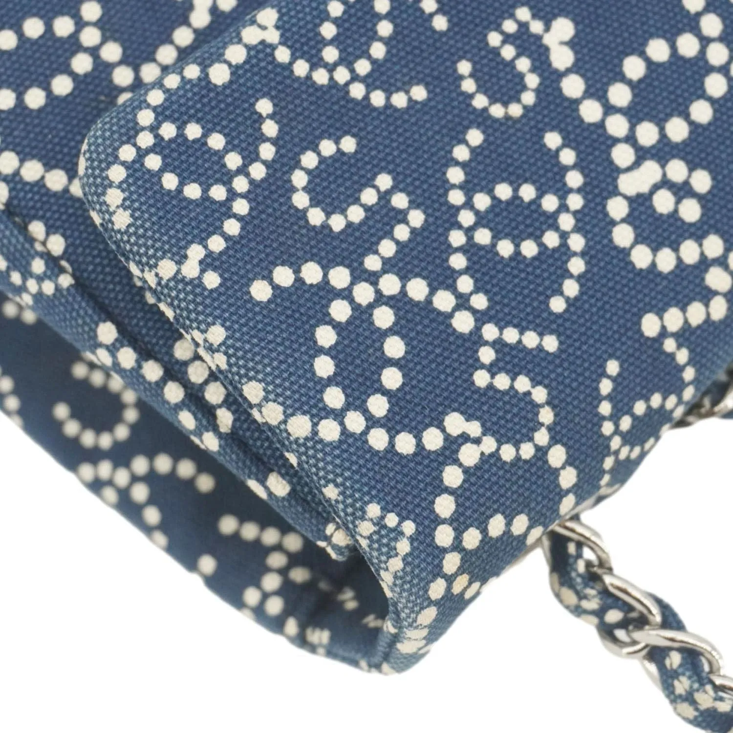 Top Quality Chanel Coco Mark No 5 Icon Canvas Chain Shoulder Bag Navy Blue