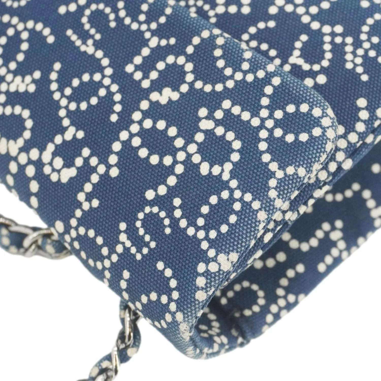 Top Quality Chanel Coco Mark No 5 Icon Canvas Chain Shoulder Bag Navy Blue