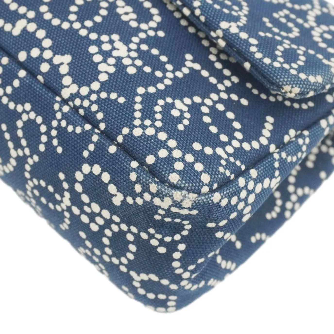 Top Quality Chanel Coco Mark No 5 Icon Canvas Chain Shoulder Bag Navy Blue