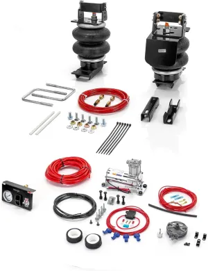 TORQUE Air Suspension Bags Kit with Internal Jounce Bumper and Onboard Air Compressor Kit for 2003-2013 Dodge Ram 2500, 2003-2012 Dodge Ram 3500, 2006-2008 1500 Mega Rear Helper Bag 7500 lbs (TR75299)