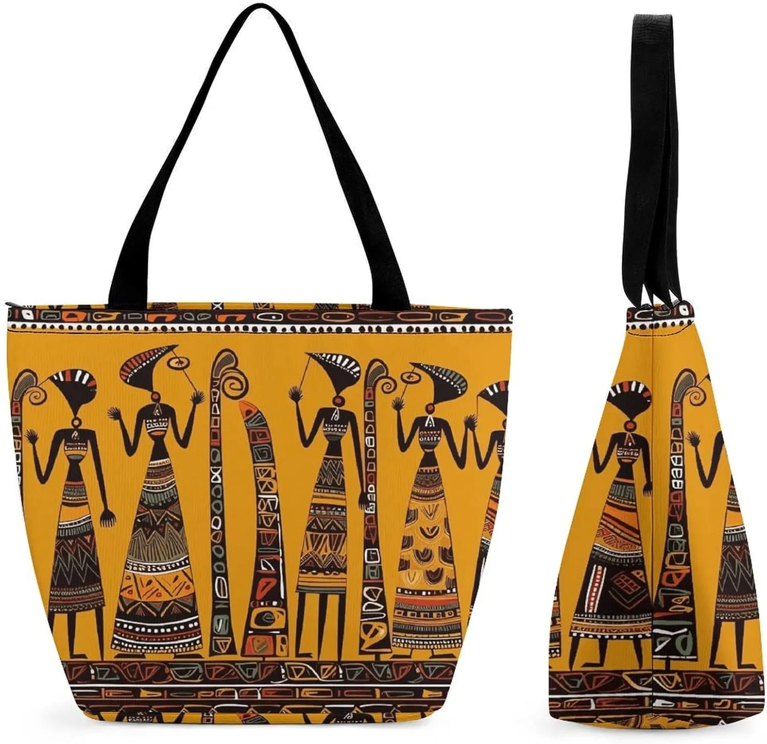 Tote Bag for Women Men Creative African Culture Shopping Bag Reusable Grocery Bags Casual Shoulder Bag for Shopping