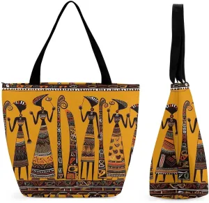 Tote Bag for Women Men Creative African Culture Shopping Bag Reusable Grocery Bags Casual Shoulder Bag for Shopping