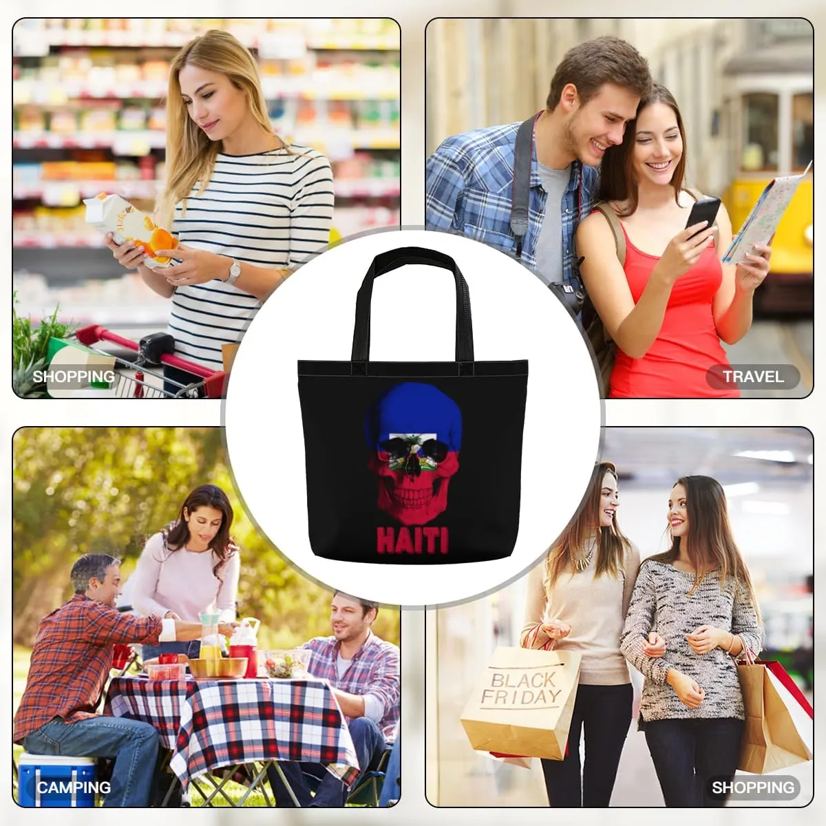 Tote Bag for Women Men Large Reusable Beach Shoulder Bags With Zipper for Gym Shopping Travel Gifts Yoga