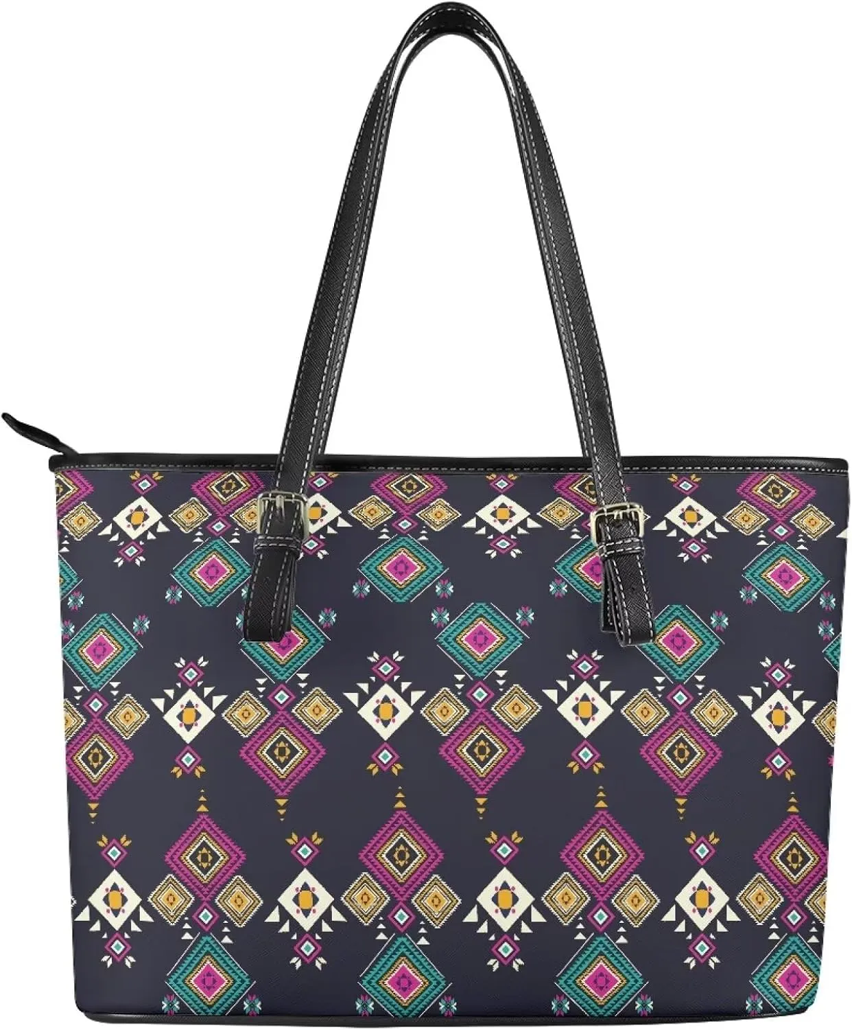 Tote Bag for Women,Work Tote Bags Large Laptop Tote Bag Waterproof Computer Leather Handbags Tribal Ethnic Purses