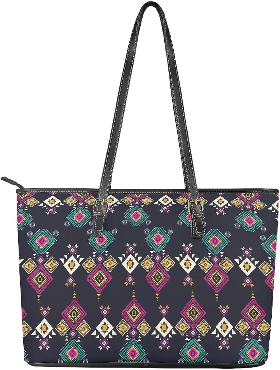 Tote Bag for Women,Work Tote Bags Large Laptop Tote Bag Waterproof Computer Leather Handbags Tribal Ethnic Purses
