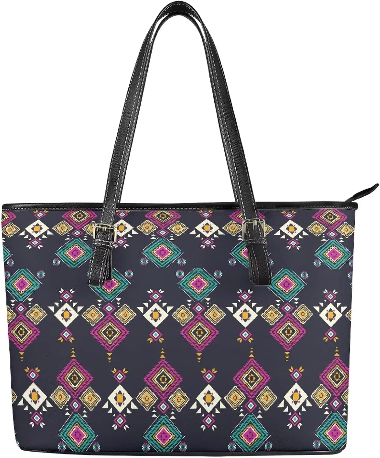 Tote Bag for Women,Work Tote Bags Large Laptop Tote Bag Waterproof Computer Leather Handbags Tribal Ethnic Purses