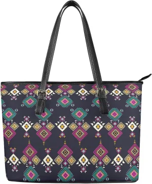 Tote Bag for Women,Work Tote Bags Large Laptop Tote Bag Waterproof Computer Leather Handbags Tribal Ethnic Purses