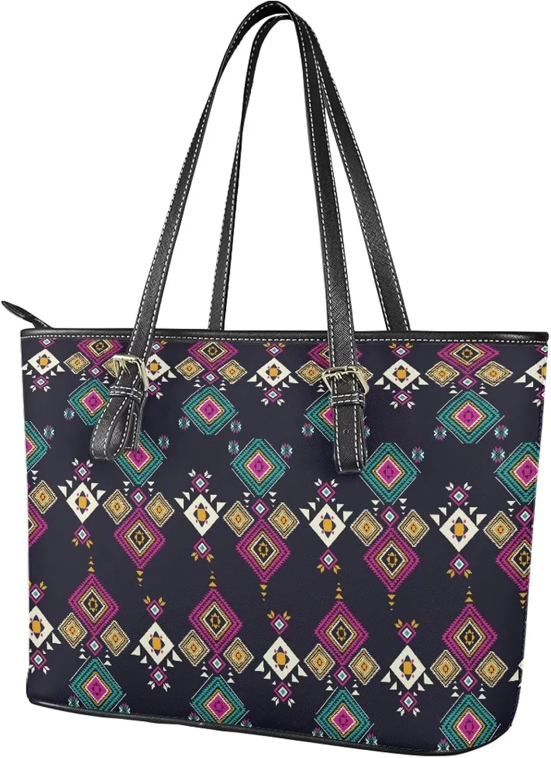 Tote Bag for Women,Work Tote Bags Large Laptop Tote Bag Waterproof Computer Leather Handbags Tribal Ethnic Purses