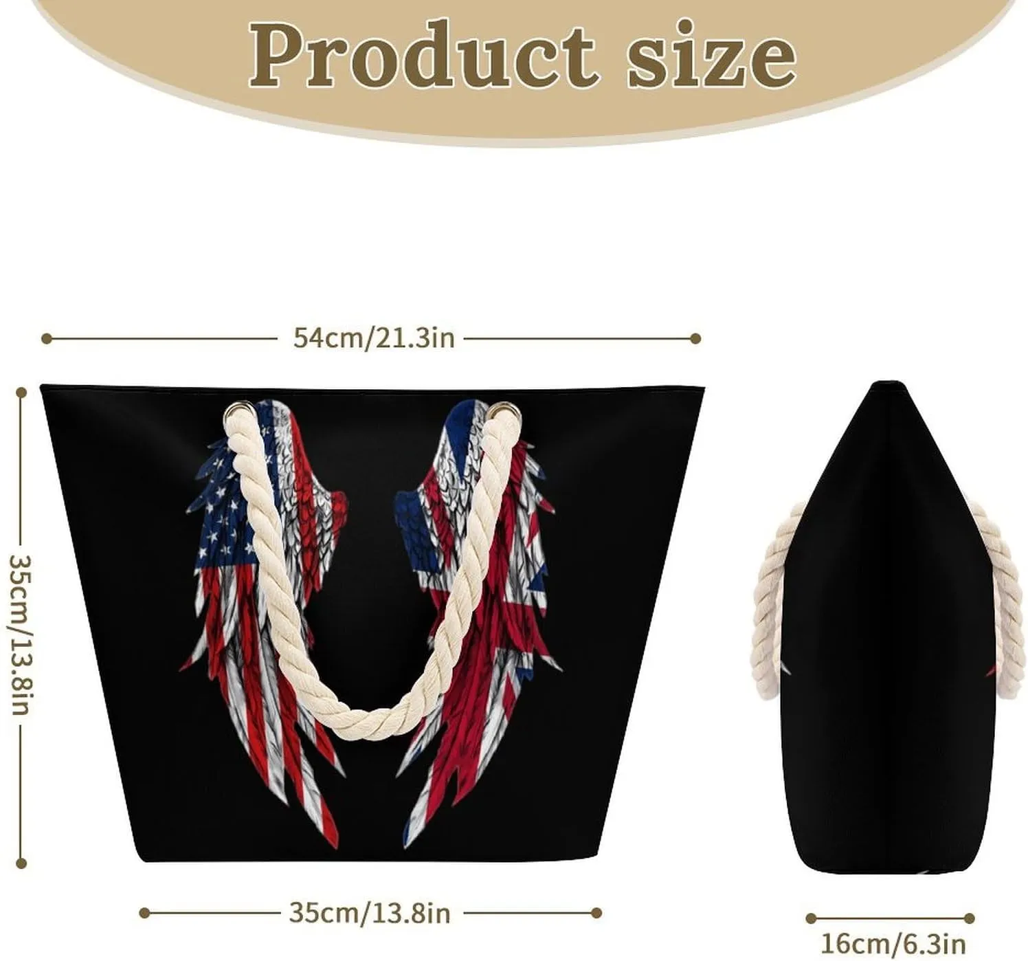Tote Bag Large Handles Beach Bag with Zipper for Shopping Groceries Travel Outdoors Swim Pool Bag