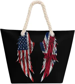 Tote Bag Large Handles Beach Bag with Zipper for Shopping Groceries Travel Outdoors Swim Pool Bag